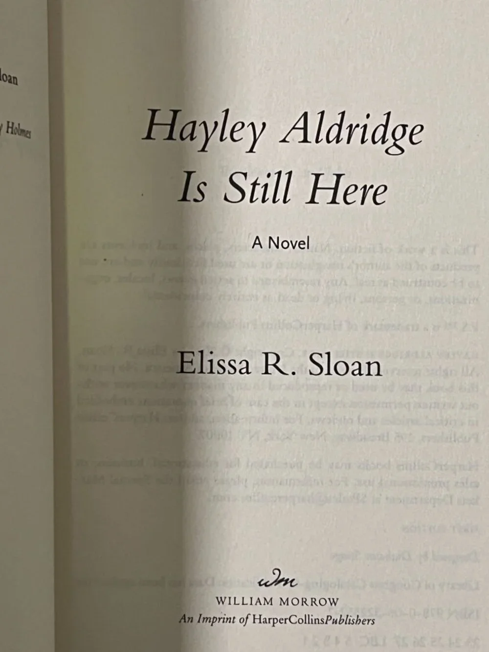 Hayley Aldridge Is Still Here by Elissa Sloane Paperback Women's Fiction